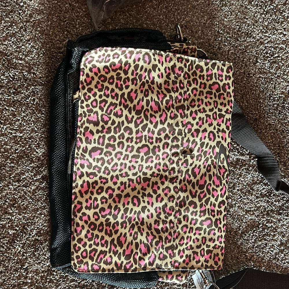 Horse/Livestock grooming tote bag. Pink snow leopard cheetah.